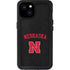 University of Nebraska Collegiate Text Black iPhone 15 Plus Waterproof Case